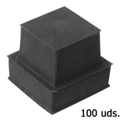 Contera Goma Cuadrada 23x23 mm, Bolsa 100 Unidades