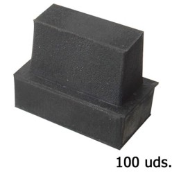 Contera Goma Rectangular 37 x 17 mm, Bolsa 100 Unidades