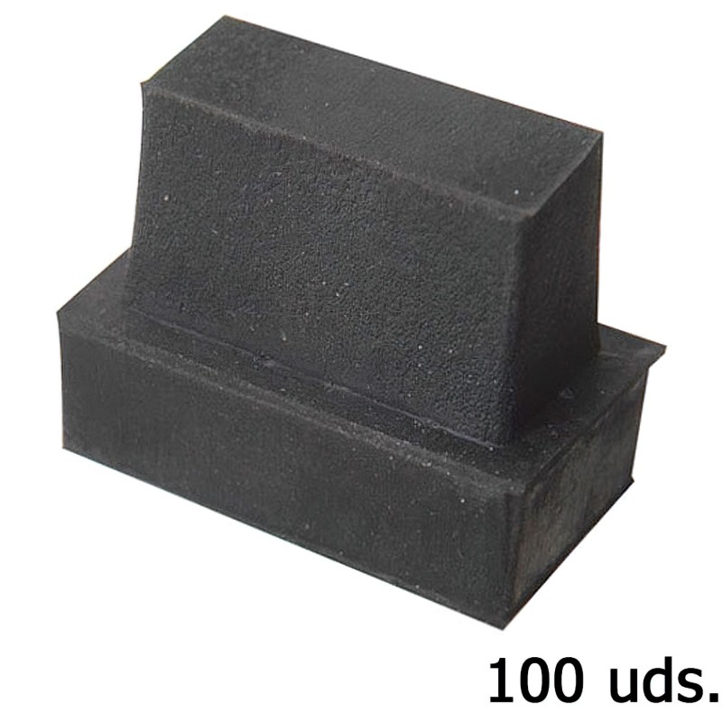 Contera Goma Rectangular 37 x 17 mm, Bolsa 100 Unidades