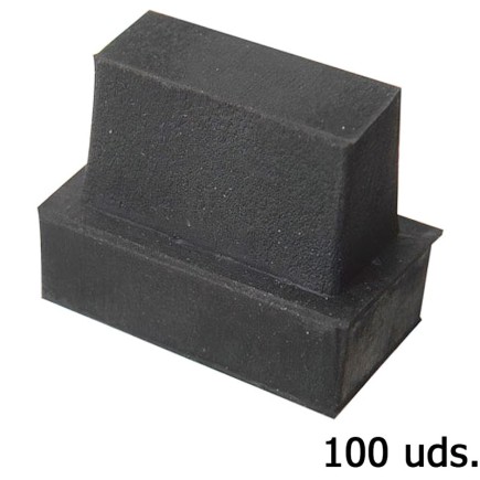 Contera Goma Rectangular 37 x 17 mm, Bolsa 100 Unidades