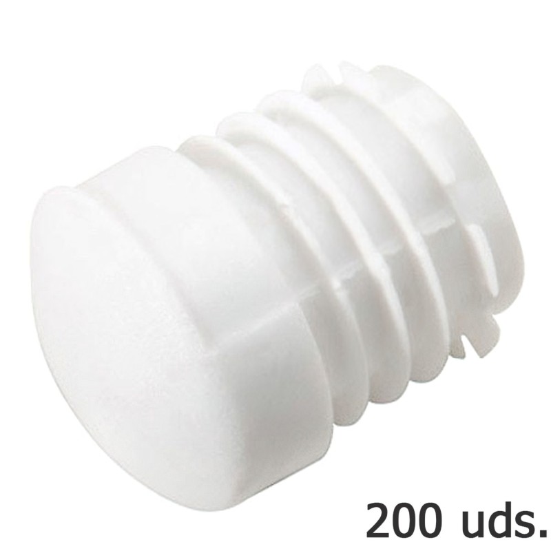 Contera Plastico Redonda Interior Blanca Para Tubo Exterior Ø 22 mm, Bolsa 200 Unidades