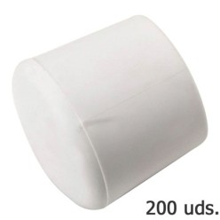 Contera Plastico Redonda Exterior Blanca  8 mm, Bolsa 200 Unidades