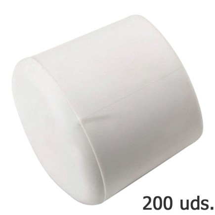 Contera Plastico Redonda Exterior Blanca 10 mm, Bolsa 200 Unidades