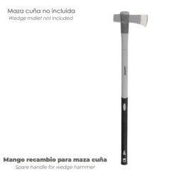 Mango Fibra Vidrio Maza Cuña 3 Kg 54x34 mm, Oval Conico