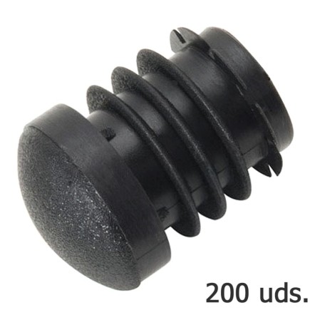Contera Plastico Redonda Interior Negra Para Tubo Exterior Ø 22 mm, Bolsa 200 Unidades