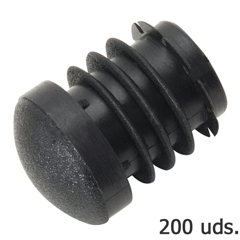 Contera Plastico Redonda Interior Negra Para Tubo Exterior Ø 26 mm, Bolsa 200 Unidades