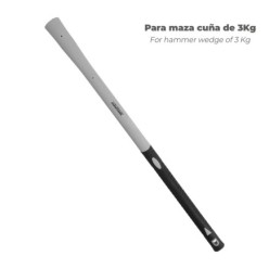 Mango Fibra Vidrio Maza Cuña 3 Kg 54x34 mm, Oval Conico