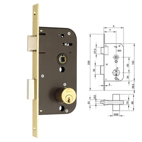 Cerradura Yale   45-hl/ 80 al por Mayor | Almacén de Ferretería