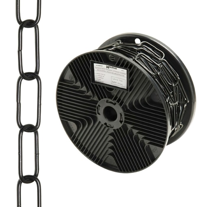 Cadena Decorativa Lisa Negra 3,4x43 mm, Rollo 20 metros al por Mayor | Almacén de Ferretería