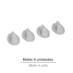 Colgador Oryx Blanco Pequeño (Blister 4 Unidades ) Adhesivo