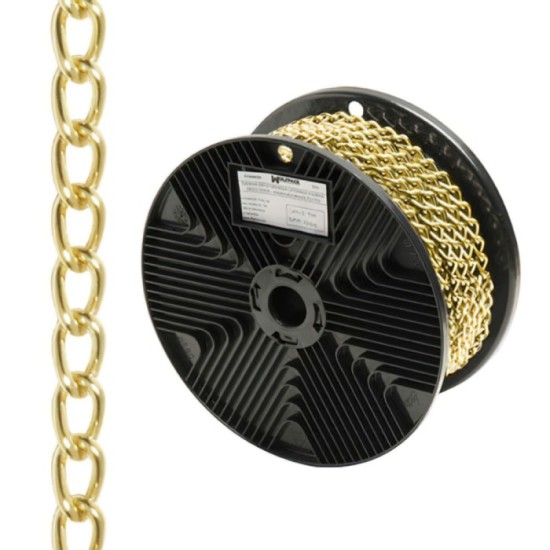 Cadena Decorativa Barbada Dorada 2,5mm / Rollo 20 Metros al por Mayor | Almacén de Ferretería