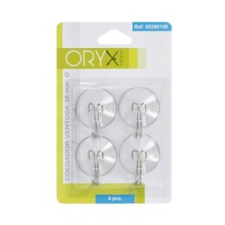 Colgador Oryx Ventosa 38 mm, (Blister 4 Unidades)