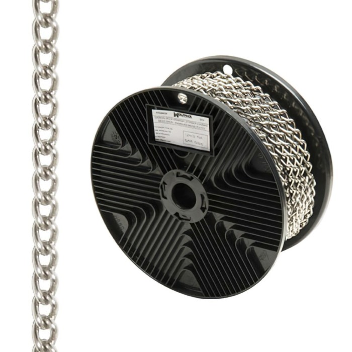 Cadena Decorativa Barbada Niquelada 2,0 mm, Rollo 20 metros al por Mayor | Almacén de Ferretería