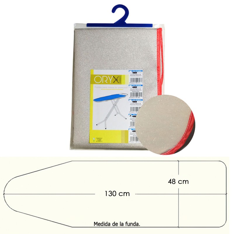 Funda Mesa Plancha Espuma Metalizada 130x48 cm,