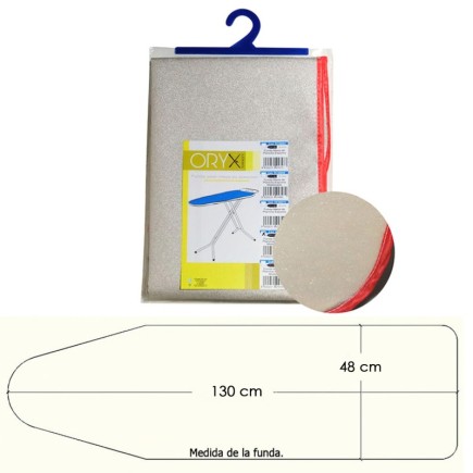 Funda Mesa Plancha Espuma Metalizada 130x48 cm,