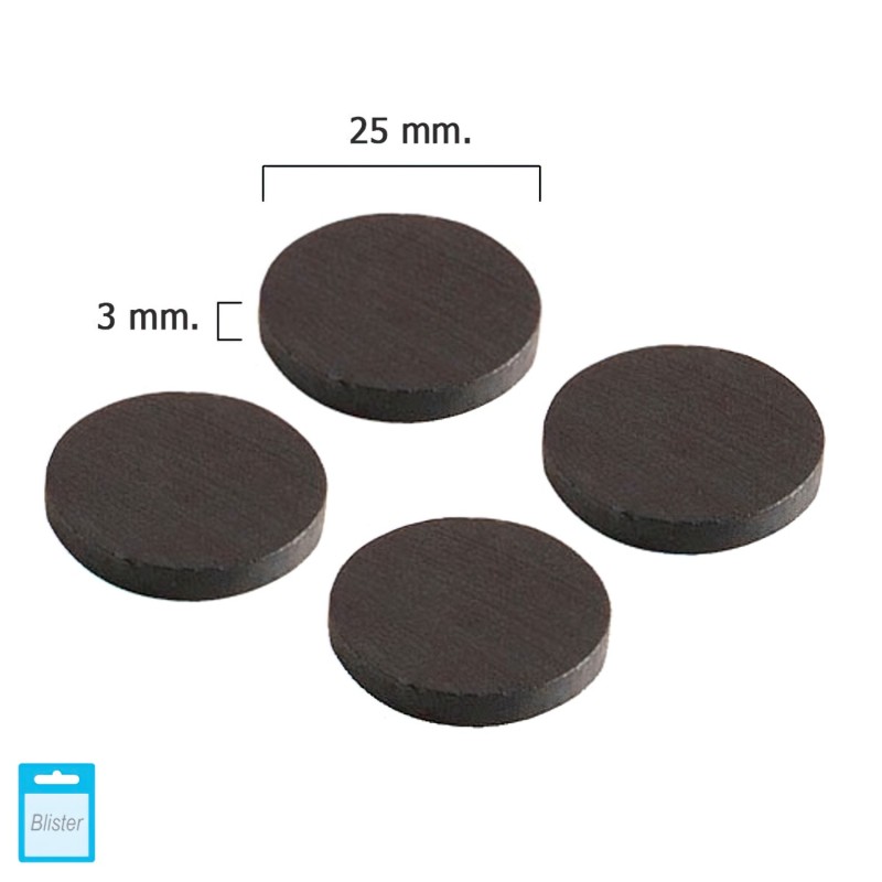 Iman Wolfpack Ferrita Disco Ø 25x3 mm, (Blister 4 Piezas)