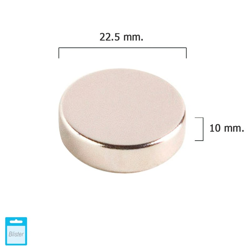 Iman Wolfpack Neodimio Redondo Ø 22,5x10 mm, (Blister 1 Pieza)