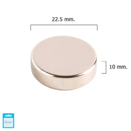 Iman Wolfpack Neodimio Redondo Ø 22,5x10 mm, (Blister 1 Pieza)