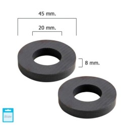 Iman Wolfpack Ferrita Aro Ø 45x20x8 mm, (Blister 2 Piezas)