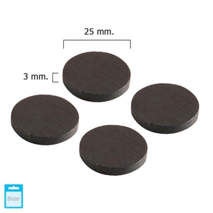 Iman Wolfpack Ferrita Disco Ø 25x3 mm, (Blister 4 Piezas)