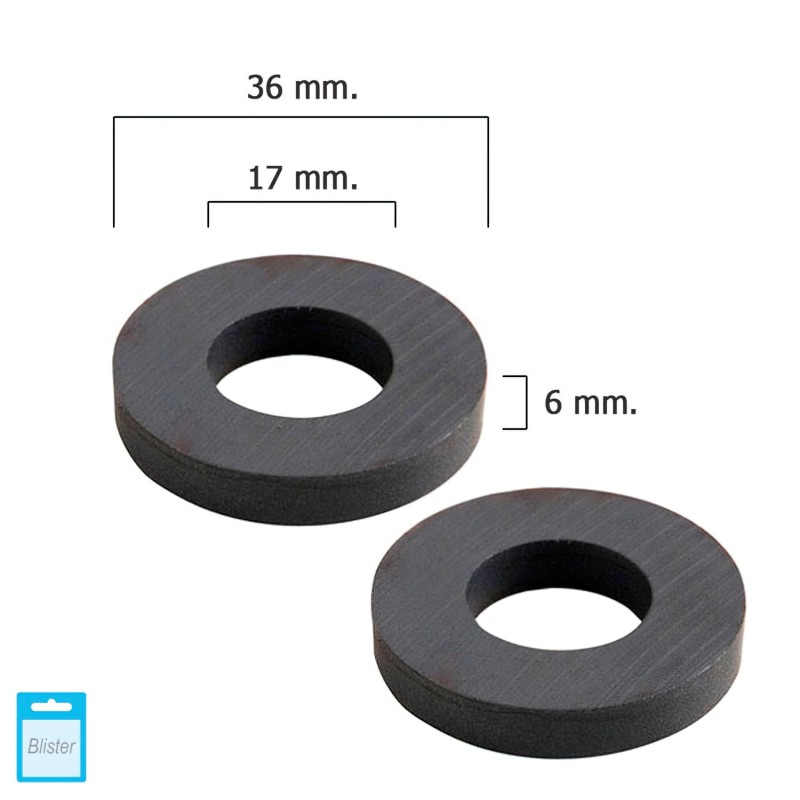 Iman Wolfpack Ferrita Aro Ø 36x17x6 mm, (Blister 2 Piezas)