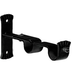 Soporte Doble Forja Ø 20 mm, Negro  (Blister 2 Piezas)