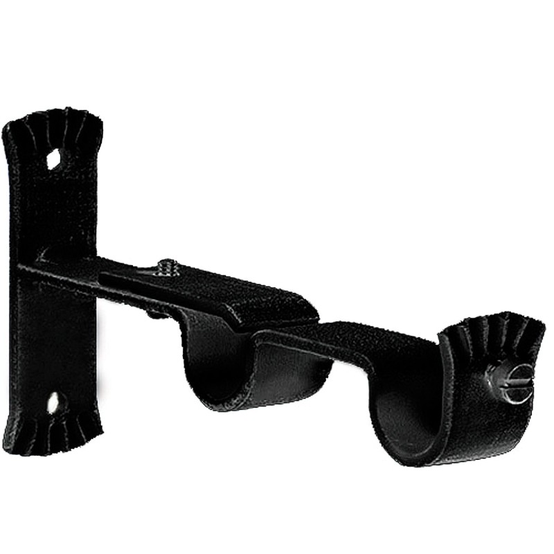 Soporte Doble Forja Ø 20 mm, Negro  (Blister 2 Piezas)