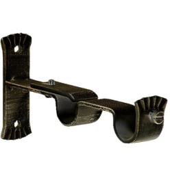 Soporte Doble Forja Ø 20 mm, Negro / Dorado  (Blister 2 Piezas)