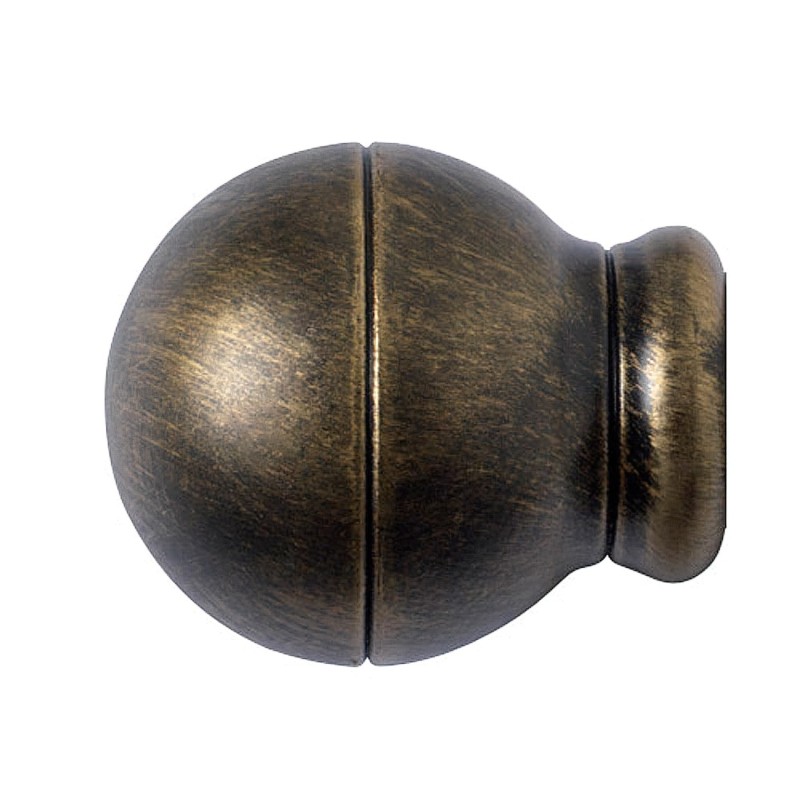 Terminal Forja Esfera Rayada Ø 20 mm, Negro / Oro Juego 2 Piezas