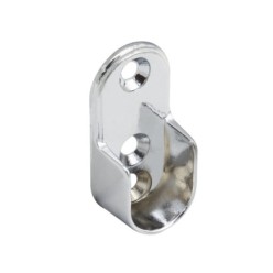 Soporte Lateral Oval Para Tubo Ø 16 mm, Cromado