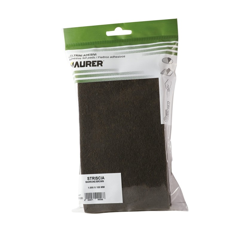 Fieltro Adhesivo 1m, x 85 mm, Blister Marrón