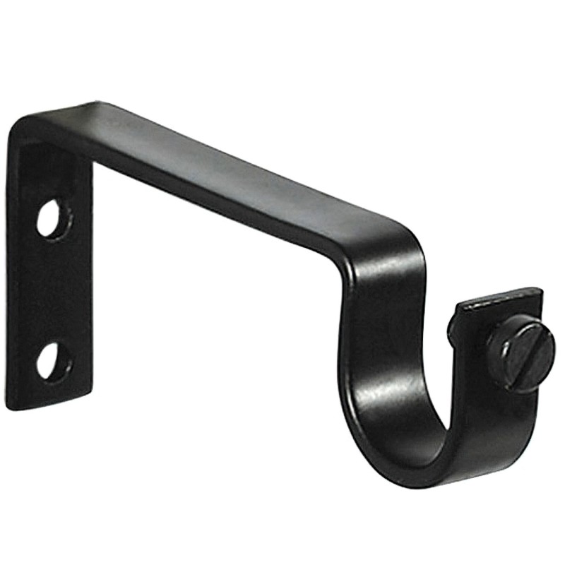 Soporte Sencillo Forja Ø 20 mm, Negro (Blister 2 Piezas)