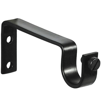 Soporte Sencillo Forja Ø 20 mm, Negro (Blister 2 Piezas)