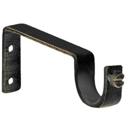 Soporte Sencillo Forja Ø 20 mm, Negro / Dorado (Blister 2 Piezas)