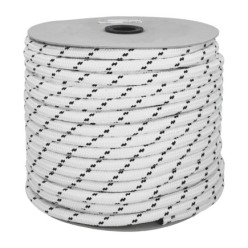 Cuerda Poliester Trenzada Blanco / Azul 18 mm, Bobina 100 m,