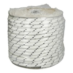 Cuerda Poliester Trenzada Blanco / Azul 18 mm, Bobina 100 m,