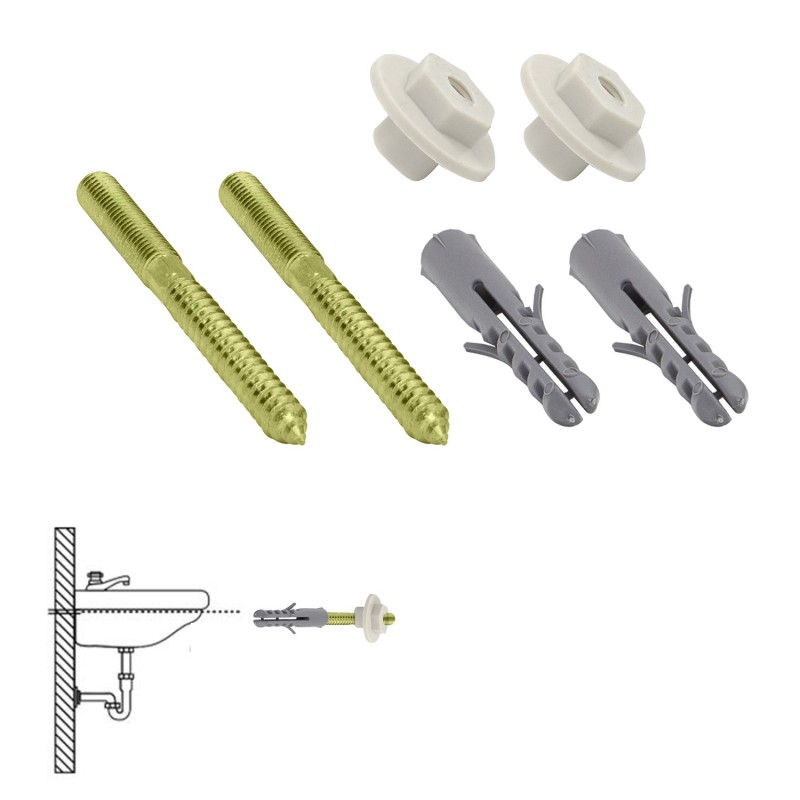 Kit Sanitario Fijacion Lavabo  10x110 mm, (2 Piezas)