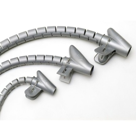 Organizador Cables Con Clip Gris 15 mm, 2,5 M,