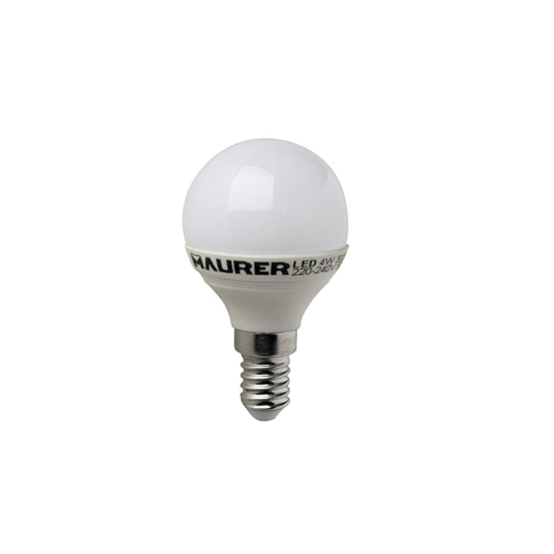 Bombilla Led Esferica E14, 4 W, - 25 W, 300 lúmenes, Luz calida, (3000°K),