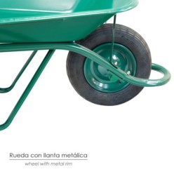 Carretilla Obra Verde Metálica Desmontada