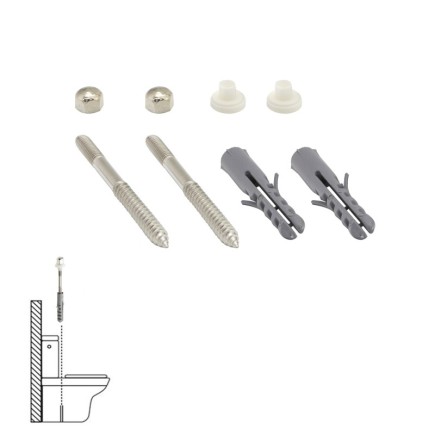 Kit Sanitario Fijacion Wc  6x80 mm, Inoxidable (2 Piezas)