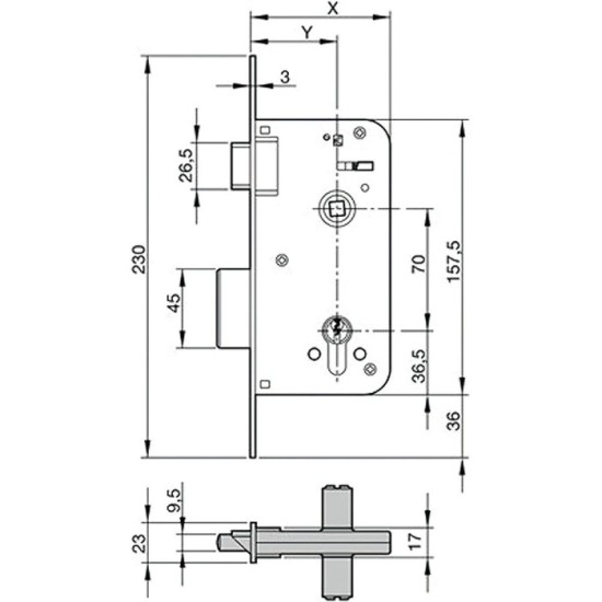 Cerradura Yale  700-hl/80x50 al por Mayor | Almacén de Ferretería
