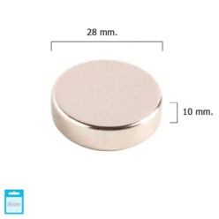 Iman Wolfpack Neodimio Redondo Ø 28x10 mm, (Blister 1 Pieza)