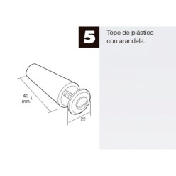 Tope Persiana Con Tornillo 40 mm, Blanco