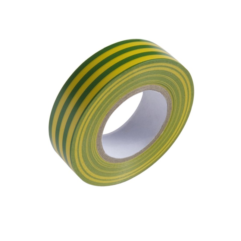 Cinta Aislante 20 m, x 19 mm,  Amarilla / Verde Uso doméstico