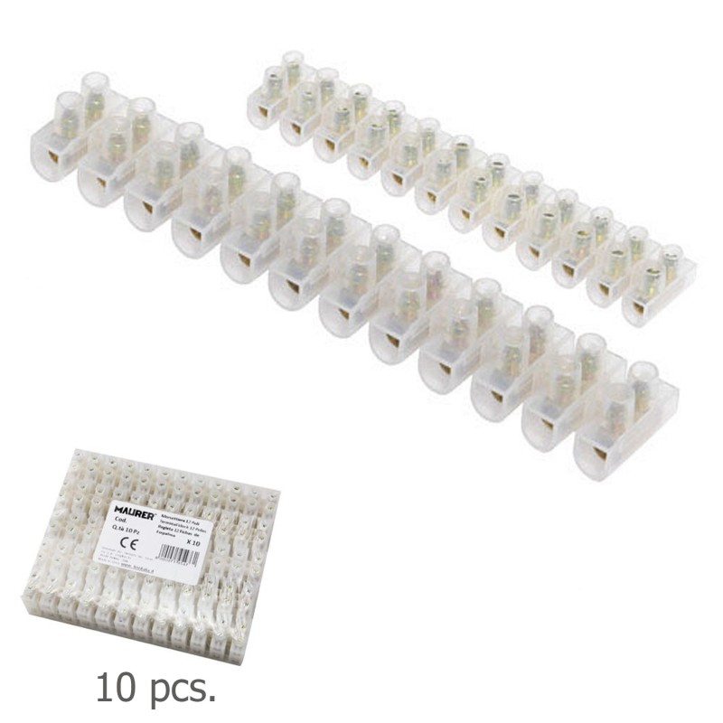 Regleta 12 Fichas Empalme  2 A, - 2,5 mm² (Paquete 10 Regletas)