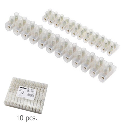 Regleta 12 Fichas Empalme  2 A, - 2,5 mm² (Paquete 10 Regletas)