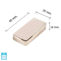Iman Wolfpack Neodimio Rectangular 40x20x10 mm, (Blister 1 Pieza)