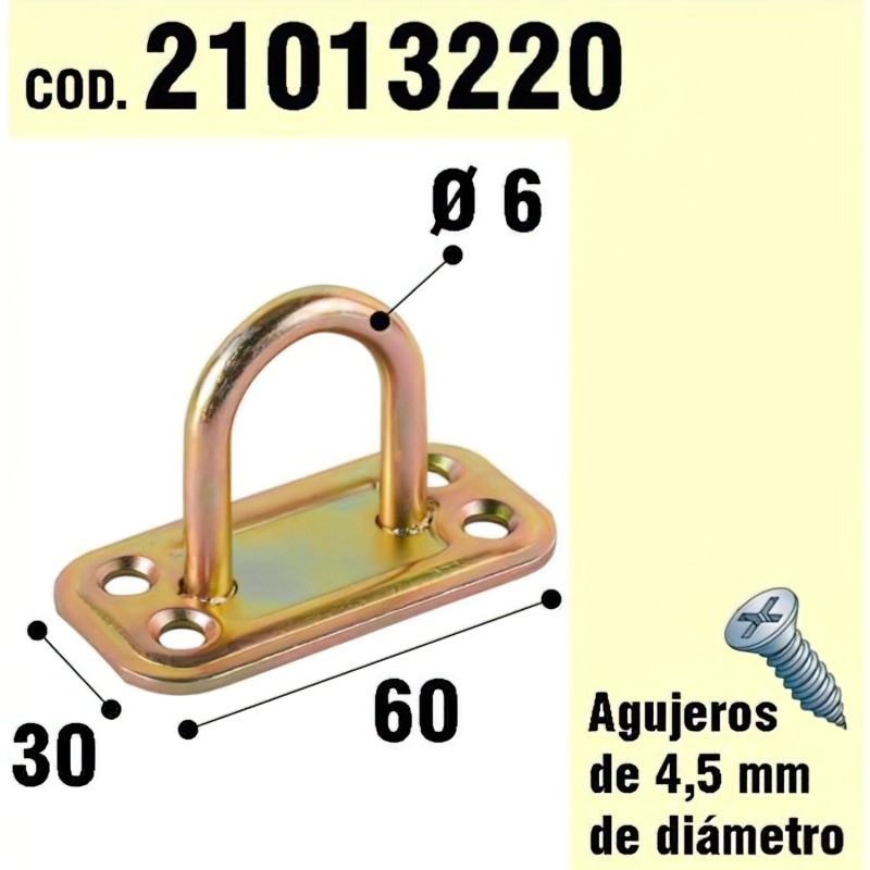 Soporte Para Madera Anilla  Bicromatado Ø 6 mm,