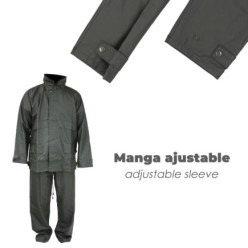 Traje de Agua Impermeable Verde Poliuretano Talla 8-XL
